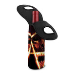 Flame Satanic Pentagram Print Single Neoprene Wine Tote