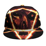 Flame Satanic Pentagram Print Snapback Cap