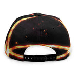 Flame Satanic Pentagram Print Snapback Cap