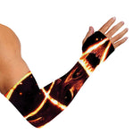 Flame Satanic Pentagram Print Sun Protection Arm Sleeves