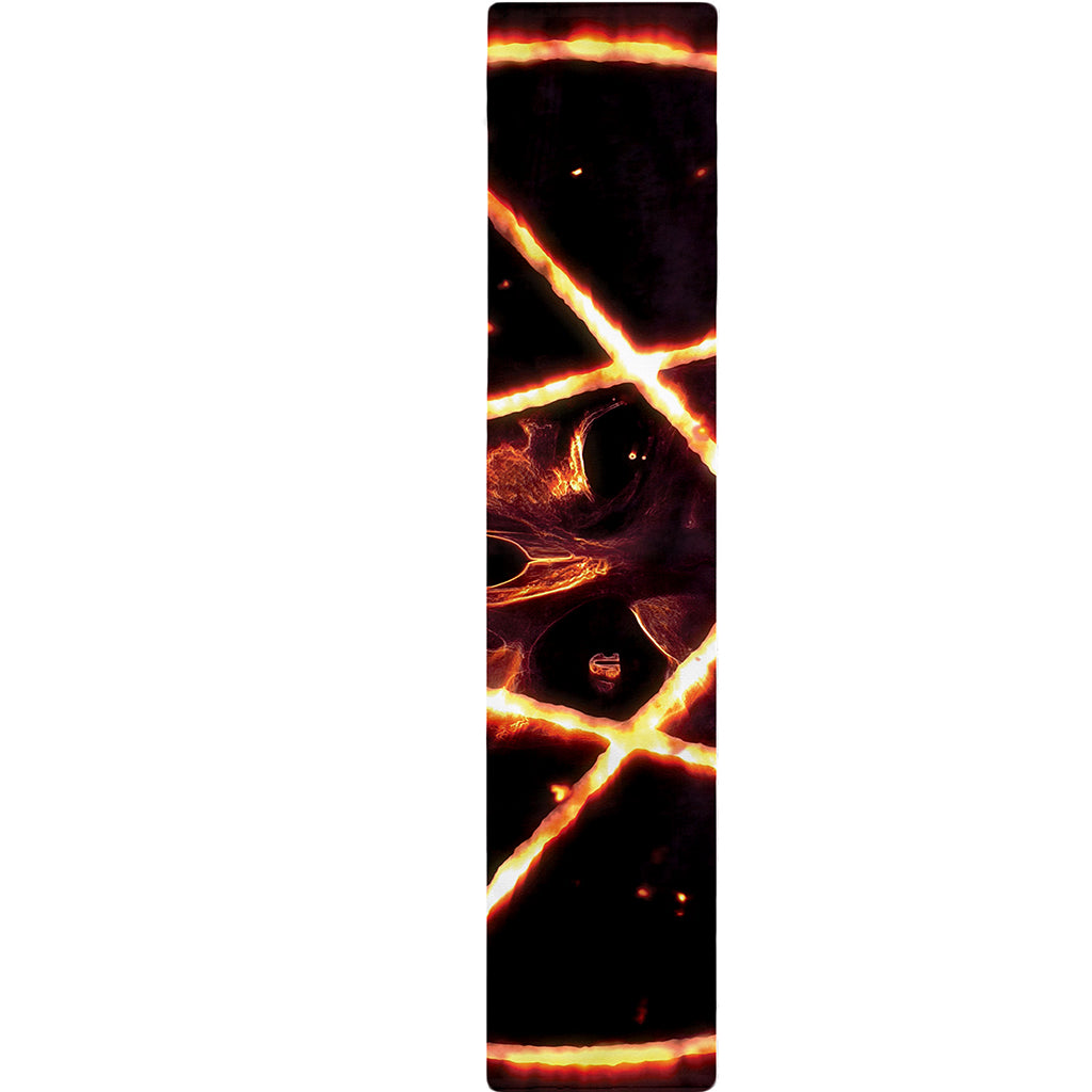 Flame Satanic Pentagram Print Table Runner