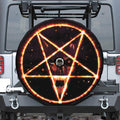 Flame Satanic Pentagram Print Tire Cover With Camera Hole