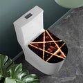 Flame Satanic Pentagram Print Toilet Lid Cover