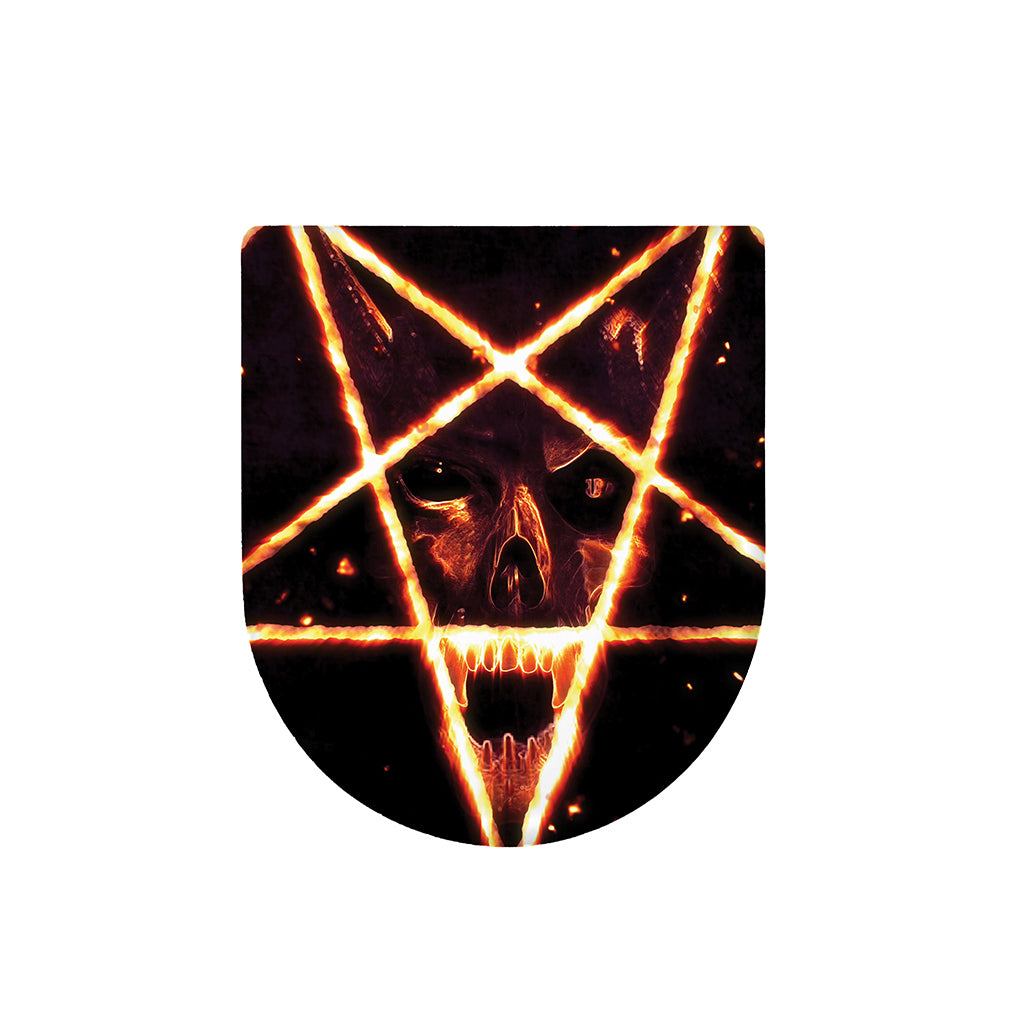 Flame Satanic Pentagram Print Toilet Lid Cover