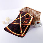 Flame Satanic Pentagram Print Towel