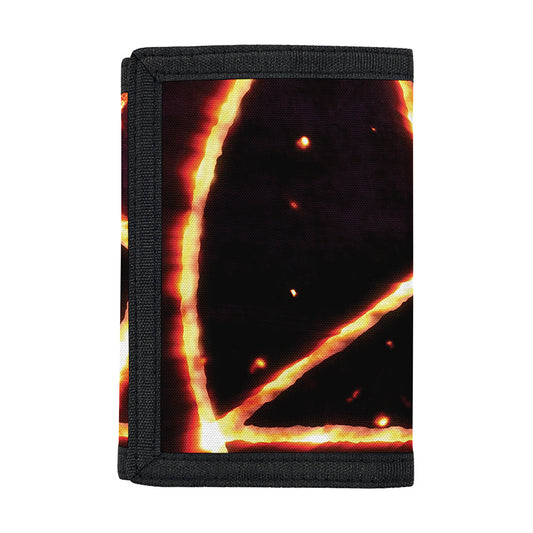 Flame Satanic Pentagram Print Trifold Wallet