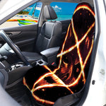 Flame Satanic Pentagram Print Waterproof Car Seat Cover