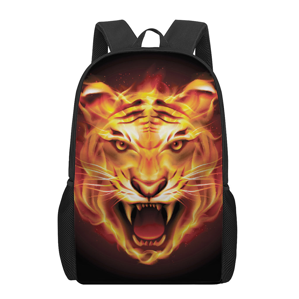Flame Tiger Print 17 Inch Backpack
