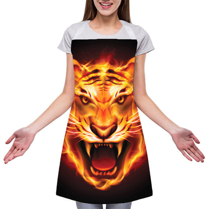 Flame Tiger Print Adjustable Apron