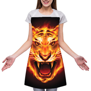 Flame Tiger Print Adjustable Apron