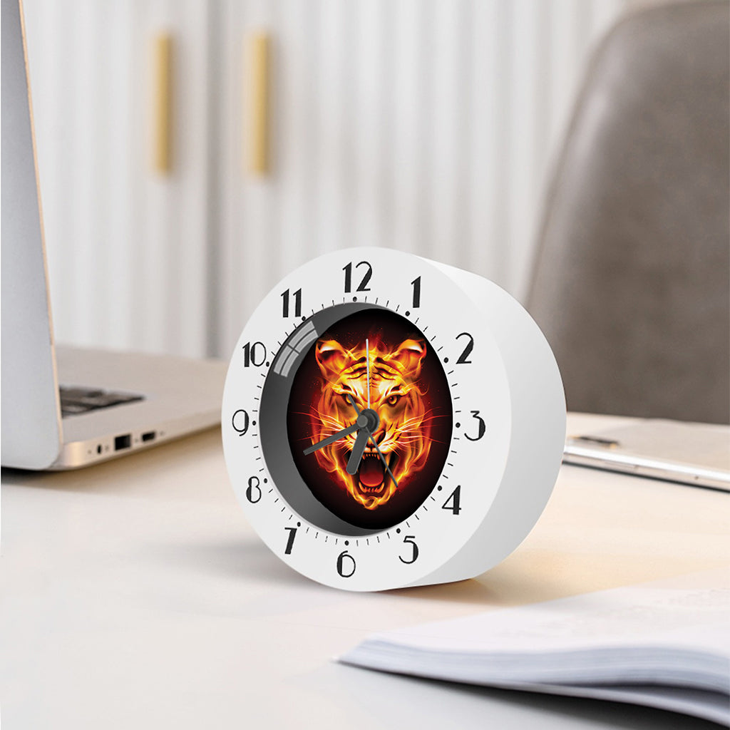 Flame Tiger Print Alarm Clock