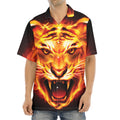Flame Tiger Print Aloha Shirt