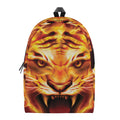 Flame Tiger Print School Backpack