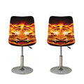Flame Tiger Print Bar Stool Covers