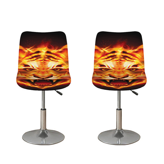 Flame Tiger Print Bar Stool Covers