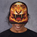 Flame Tiger Print Baseball Cap