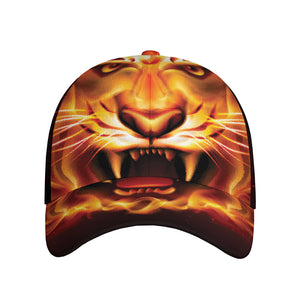 Flame Tiger Print Baseball Cap