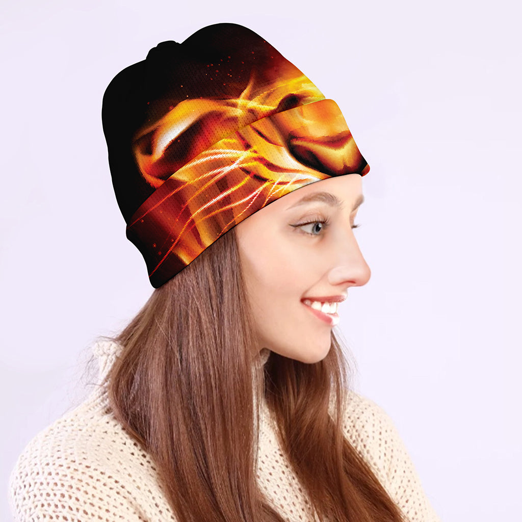 Flame Tiger Print Beanie
