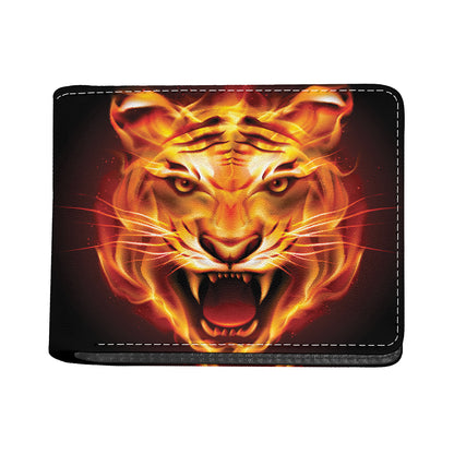 Flame Tiger Print Bifold Wallet