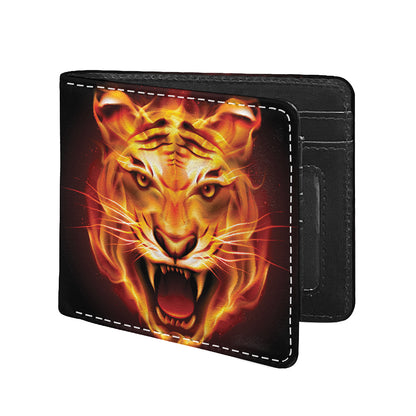 Flame Tiger Print Bifold Wallet