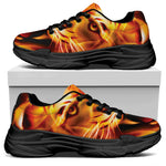 Flame Tiger Print Black Chunky Shoes