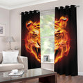 Flame Tiger Print Dimout Grommet Curtains