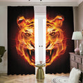 Flame Tiger Print Dimout Pencil Pleat Curtains