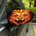 Flame Tiger Print Car Side Mirror Covers