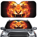 Flame Tiger Print Car Windshield Sun Shade