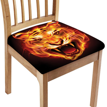 Flame Tiger Print Chair Cushion Cover
