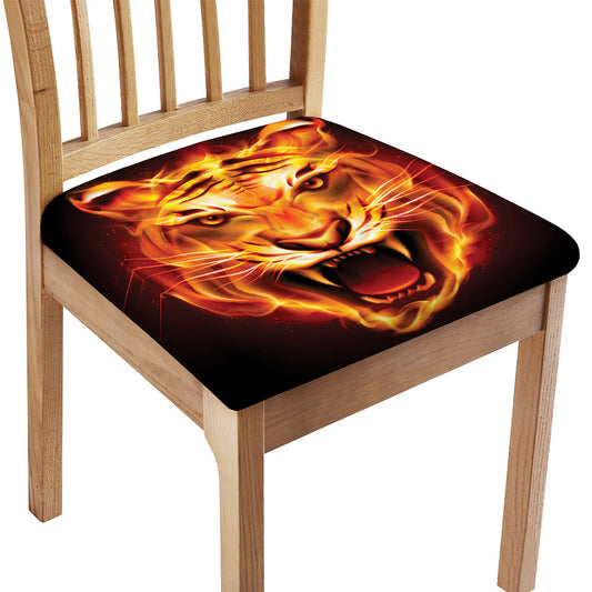 Flame Tiger Print Chair Cushion Cover