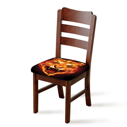 Flame Tiger Print Chair Cushion Cover