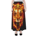 Flame Tiger Print Chiffon Maxi Skirt