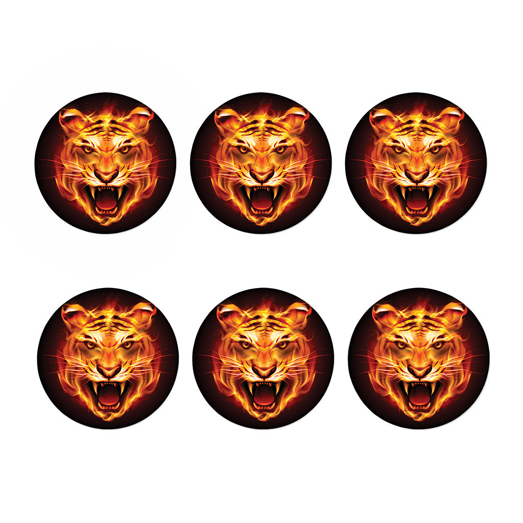 Flame Tiger Print Coaster Set