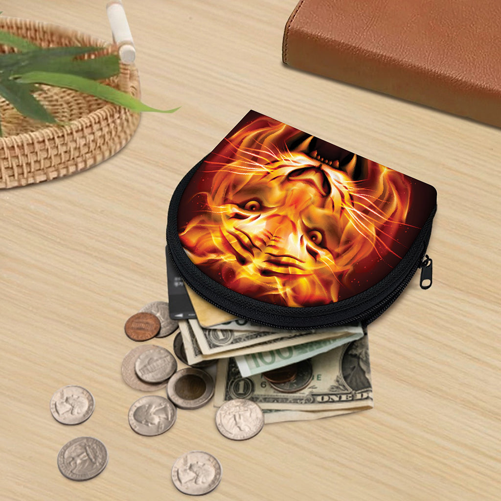 Flame Tiger Print Coin Purse