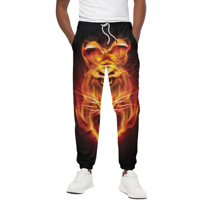 Flame Tiger Print Cotton Pants