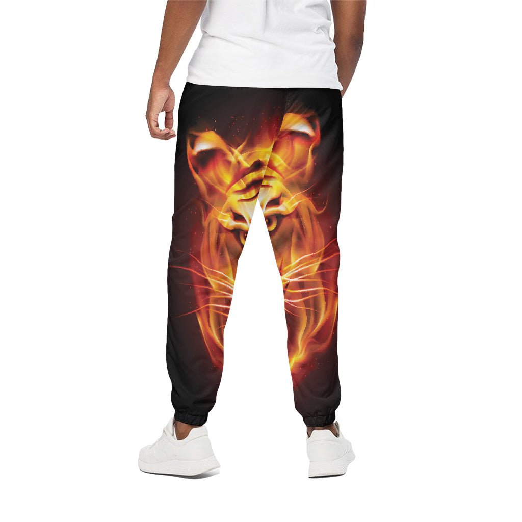 Flame Tiger Print Cotton Pants