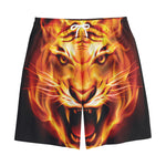 Flame Tiger Print Cotton Shorts