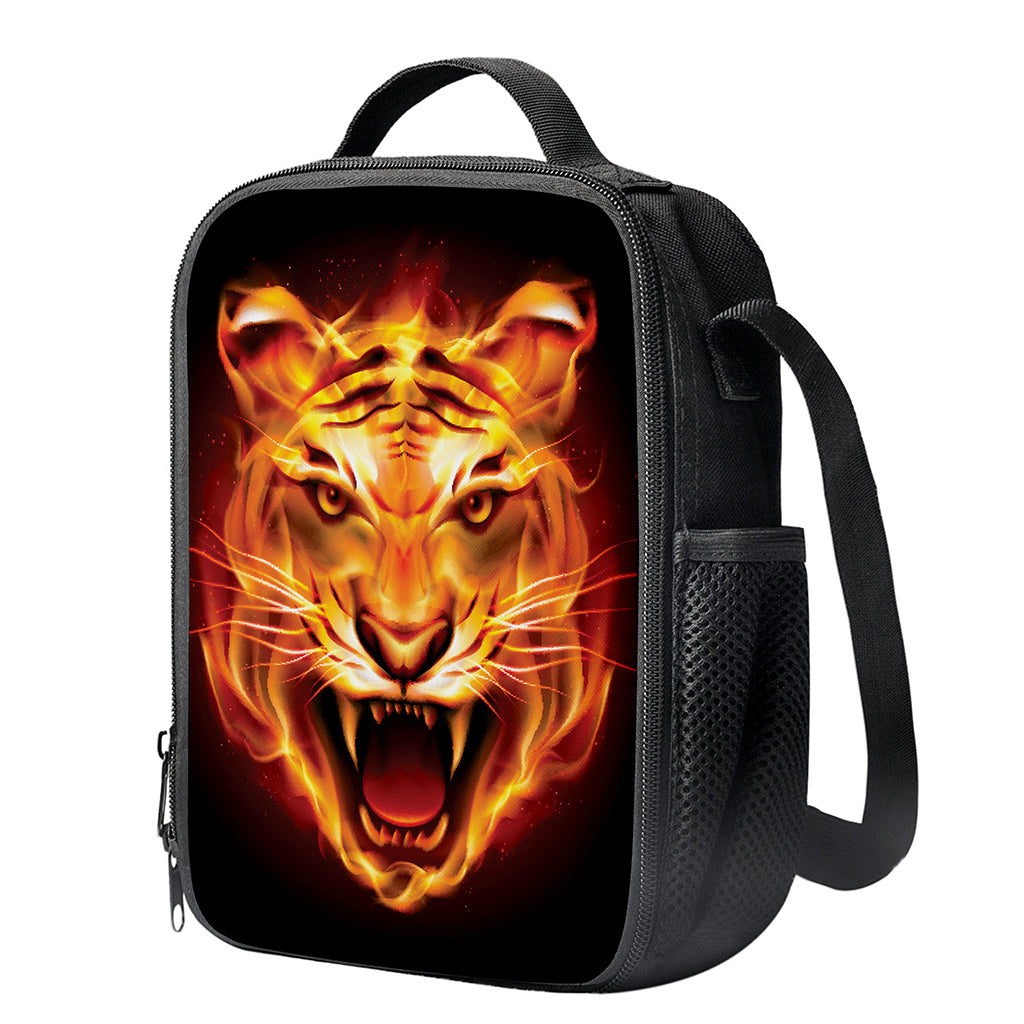 Flame Tiger Print Crossbody Lunch Bag