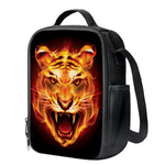 Flame Tiger Print Crossbody Lunch Bag