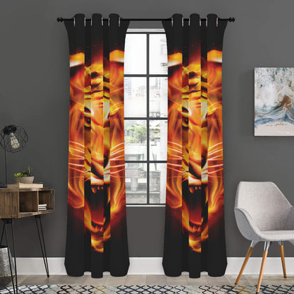 Flame Tiger Print Curtain