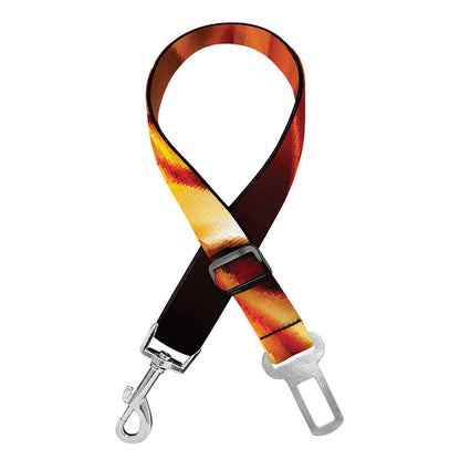 Flame Tiger Print Dog Seat Belt