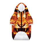 Flame Tiger Print Dog Zip Up Hoodie