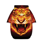 Flame Tiger Print Dog Zip Up Hoodie