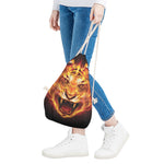 Flame Tiger Print Drawstring Bag