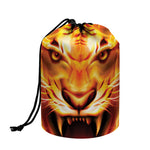 Flame Tiger Print Drawstring Makeup Bag