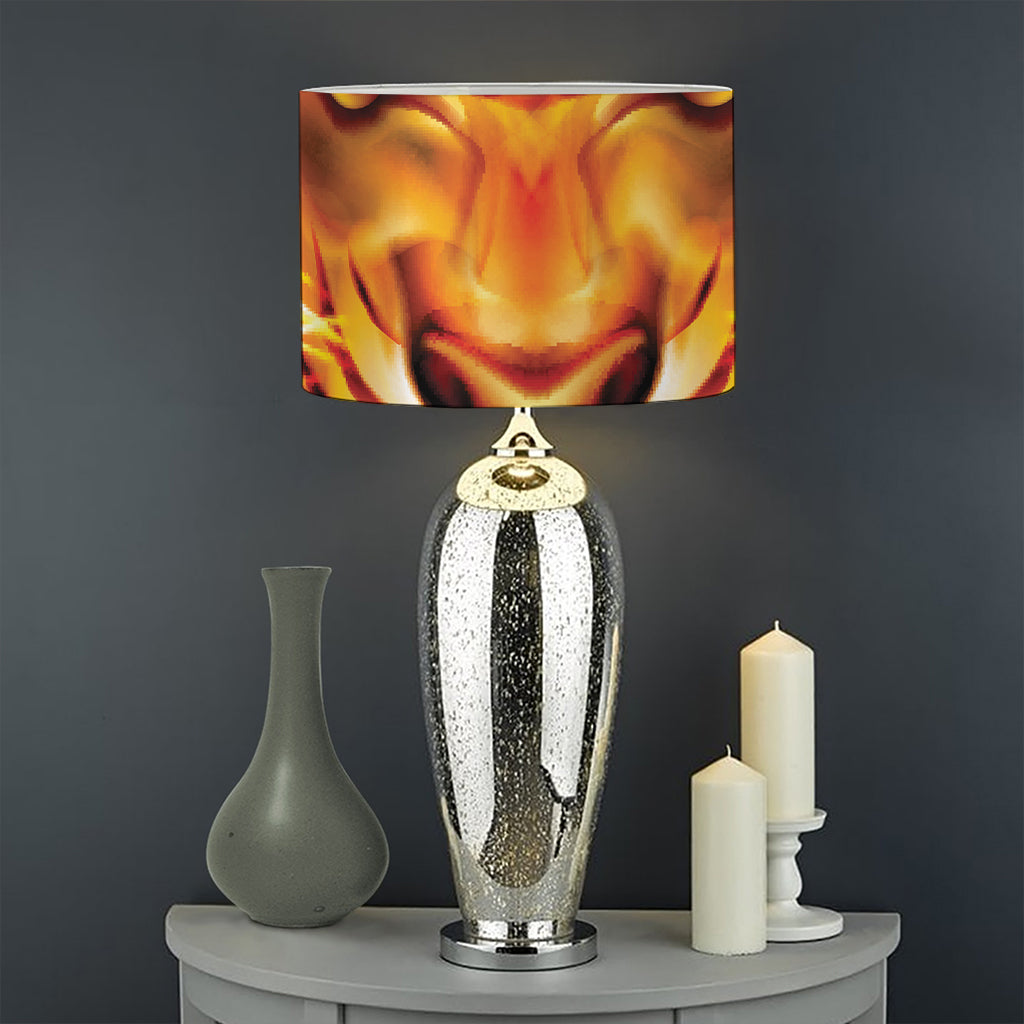 Flame Tiger Print Drum Lamp Shade