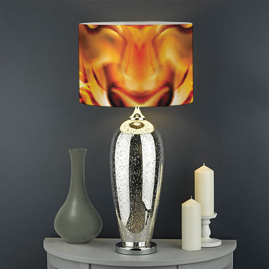 Flame Tiger Print Drum Lamp Shade