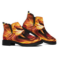 Flame Tiger Print Flat Ankle Boots