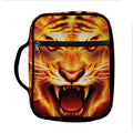 Flame Tiger Print Front Pocket Bible Bag